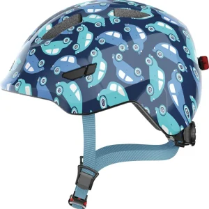 Abus Smiley 3.0 LED blue car - børne cykelhjelm