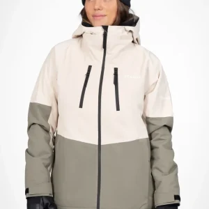 Lynx Skijakke Lt Beige/Smoke Green – Kvinder